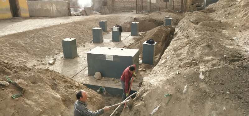 内蒙古包头市地埋式污水处理设备安装现场(图1)
